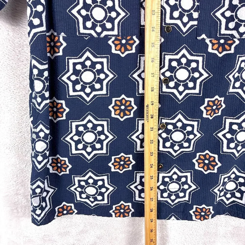 VTG Levis Skateboarding Collection Shirt Mens M Navy Geo Mandala AOP Skate Y2K